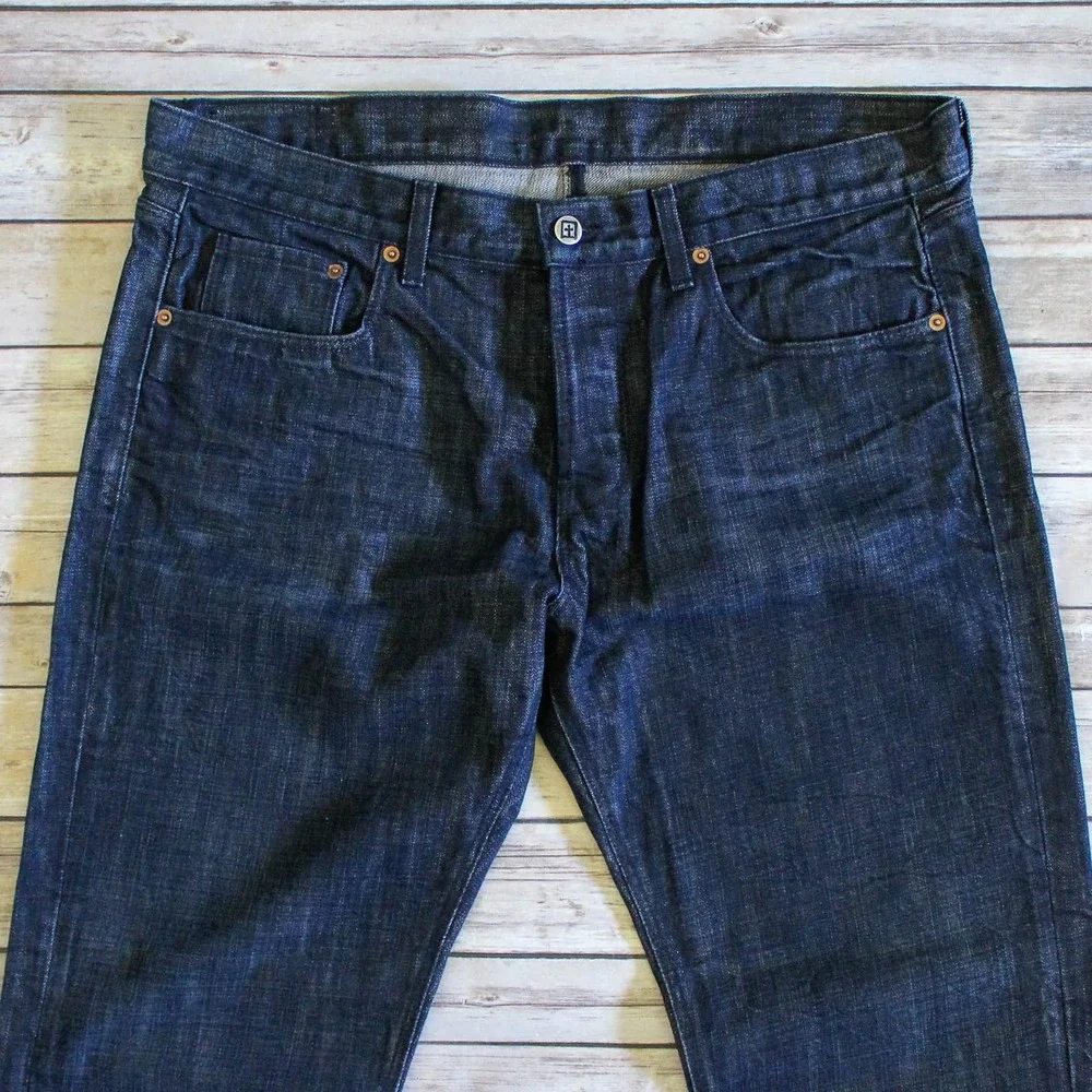 Ksubi Jeans Mens 38 x 33 Dark Wash Denim Straight Leg Button Fly Made in USA